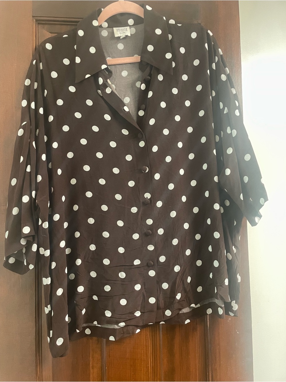 Hemant and Nandita oversized brown snd white blouse. Worn twice like new.